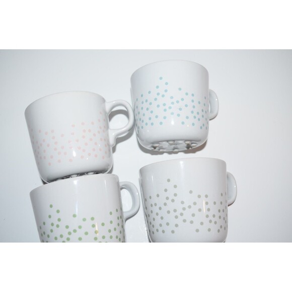Ikea Polka Dot Coffee Mugs 7 oz Light Green Pink Blue Maria Vinka  4pc set 10866 - Picture 5 of 10